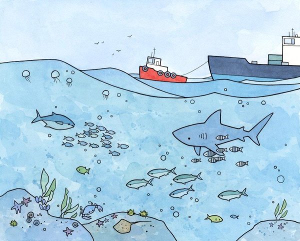 Кальмар раскраска