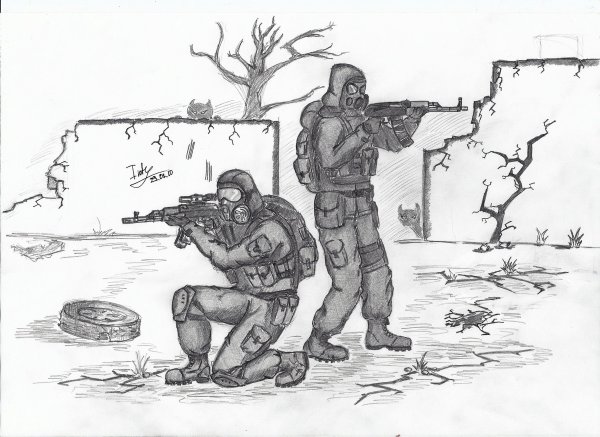 Сталкер рисунки карандашом для срисовки