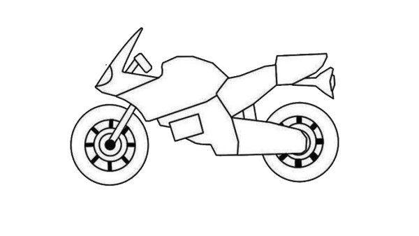 Мотоцикл для срисовки для детей
