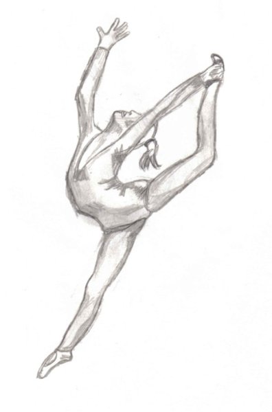 Как нарисовать гимнастку на шпагате