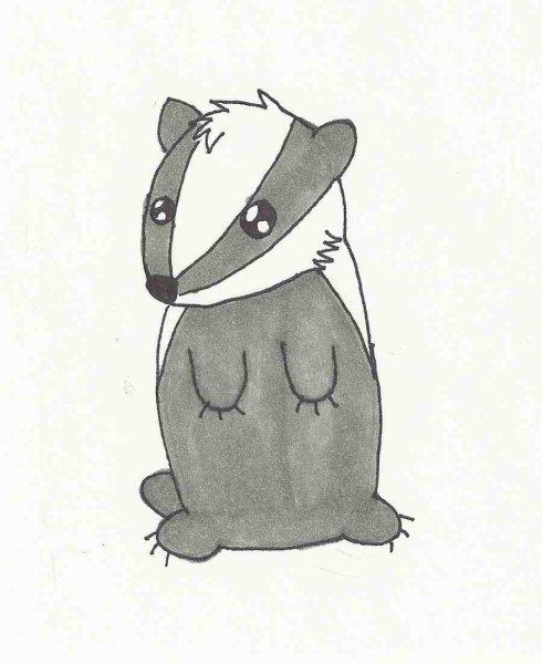 Нарисованный милый барсук