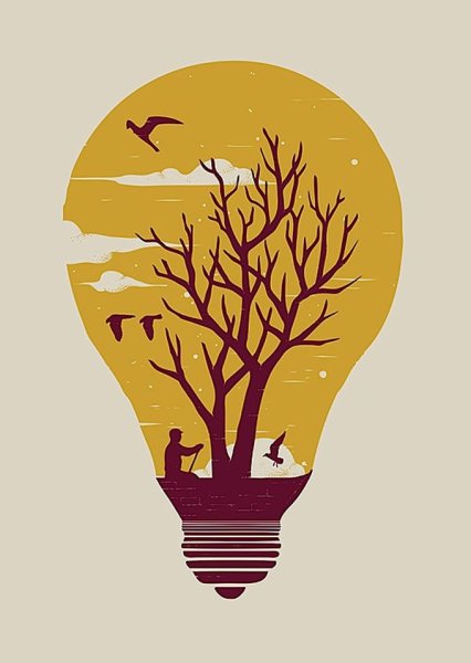 Дерево в лампочке