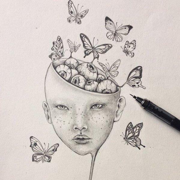 Фантазийные рисунки карандашом