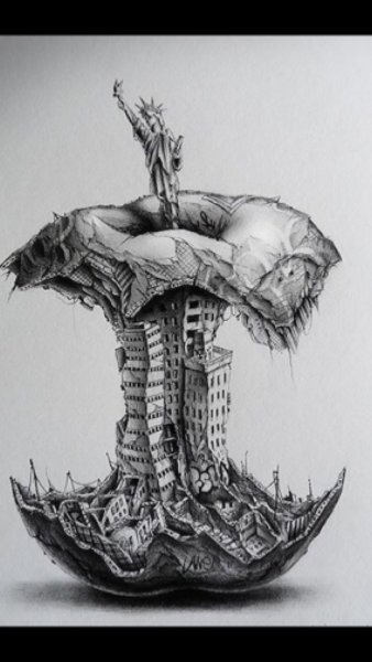 Сюрреализм картины карандашом