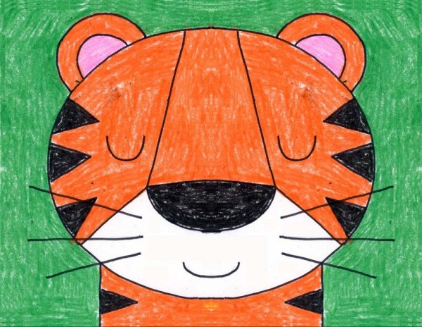 Рисование с детьми тигра