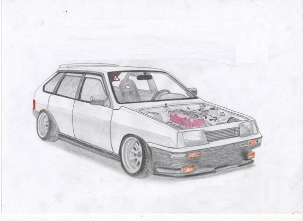 ВАЗ 2106 нарисовать спереди