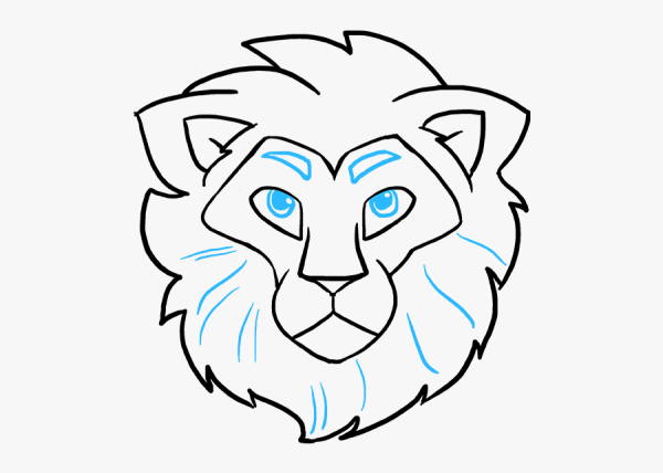 Поэтапное рисование карандашом Льва