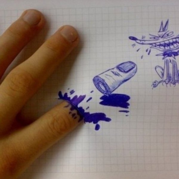 Рисунки на полях в тетради