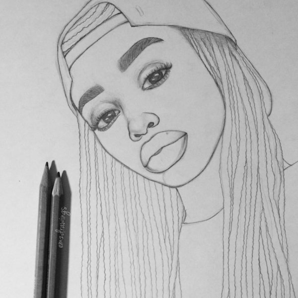 Инстасамка рисунок карандашом