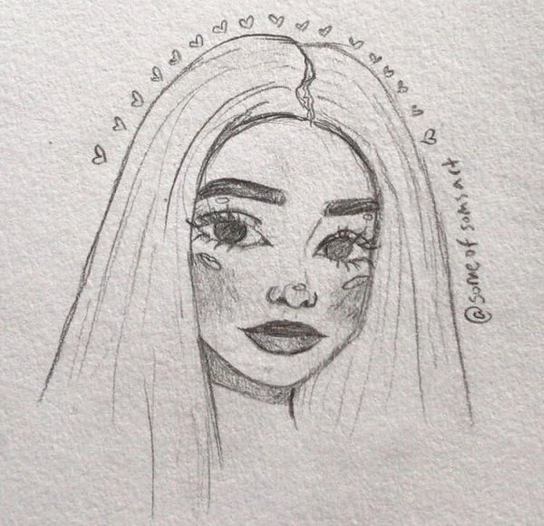 Инстасамка рисунок карандашом