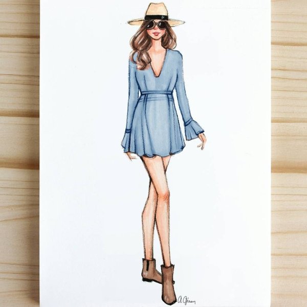 Раскраска одежда модная