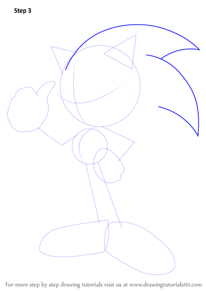 Поэтапное рисование Соника