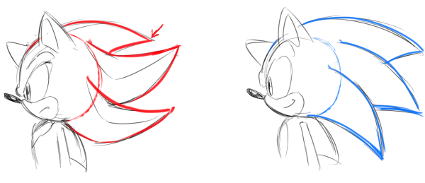 Поэтапное рисование Соника