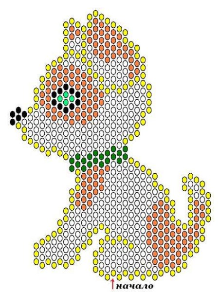 Бисер кирпичный стежок