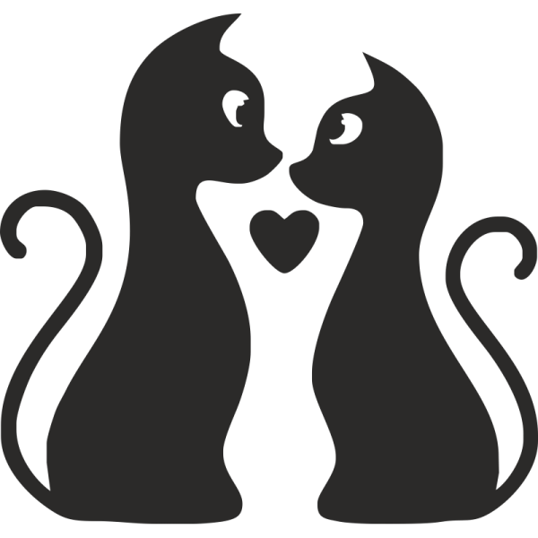 Силуэт двух кошек