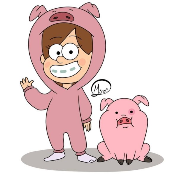 Поэтапное рисование пухли из Гравити Фолз