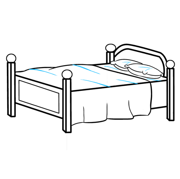 Кровать раскраска для детей
