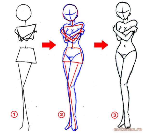 Аниме тела для рисования женские