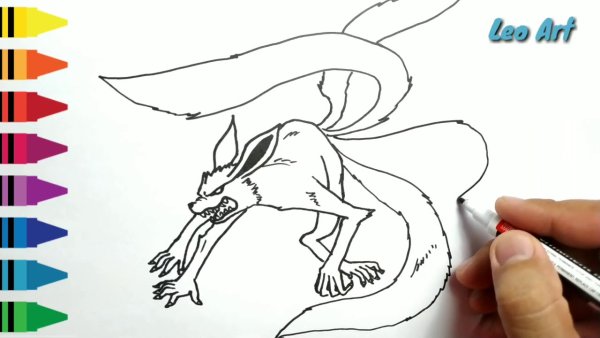 Рисунок Курамы легкий для срисовки в цвете