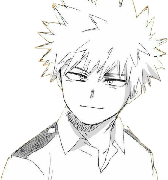 Бакуго Кацуки черно белый