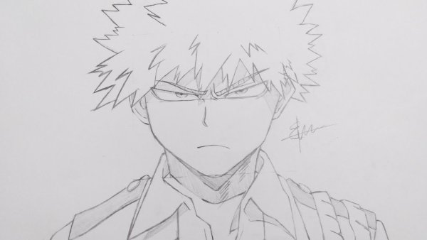 Нарисовать карандашом Бакуго легко