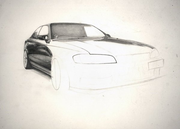 Рисунок Тойота Марк 2 90 сзади