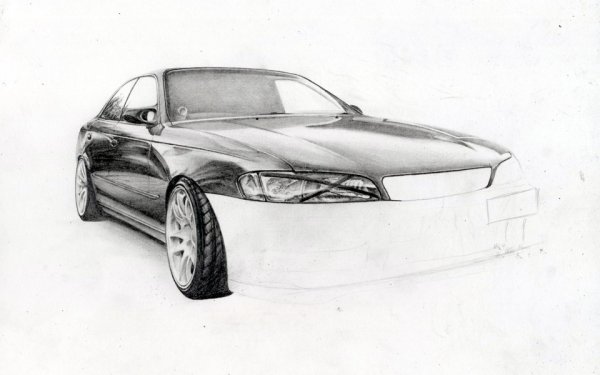 Рисунок Тойота Марк 2 90 сзади