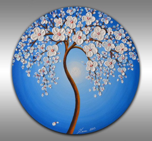 Дерево на круглом холсте