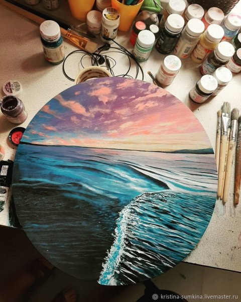 Круглые картины акрилом