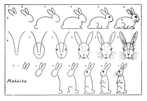 Рисование с детьми заяц