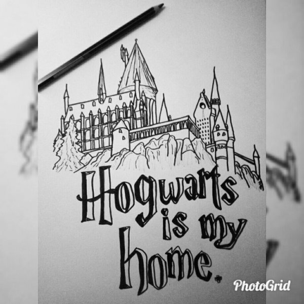 Хогвартс зарисовки на стену