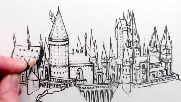 Замок Хогвартс из Гарри Поттера раскраска