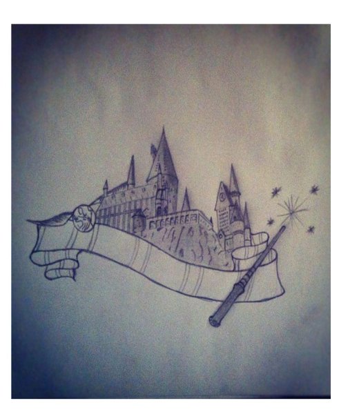 Татуировка Гарри Поттер Хогвартс