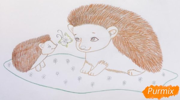 Новогодний Ежик для срисовки
