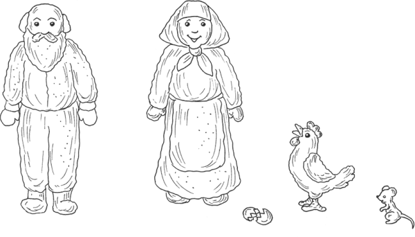 Раскраска дед и баба