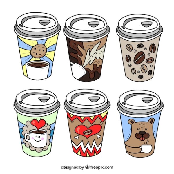 Идеи оформление стаканчиков для кофе