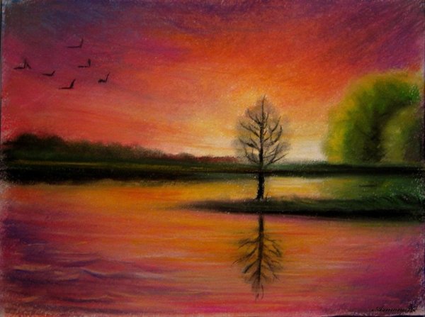 Живопись гуашь Мастрюковские озера