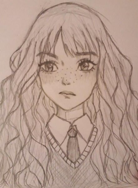 Гермиона рисунок карандашом поэтапно