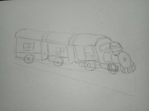 Рисунок поезда для детей несложные