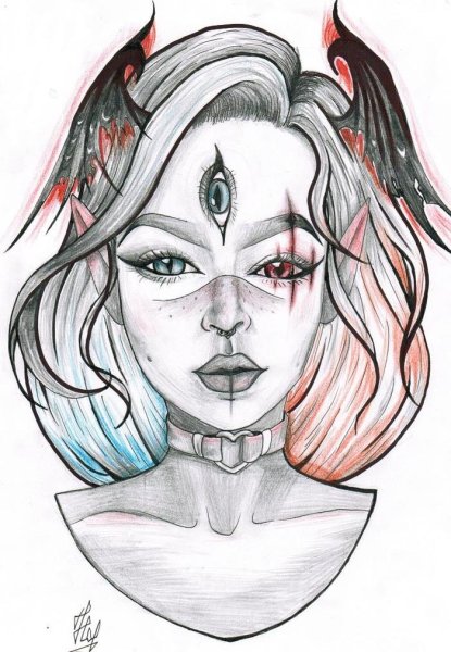 Глаз дракона карандашом