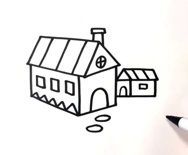 Объемный дом рисунок