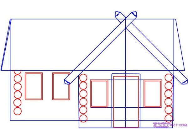 Домик раскраска для малышей