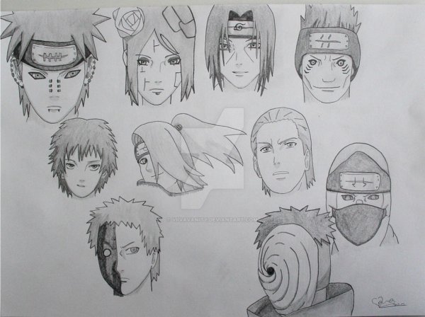 Раскраски аниме Наруто Акацуки Дейдара