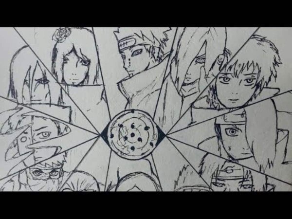 Наклейки Наруто Чиби Акацуки