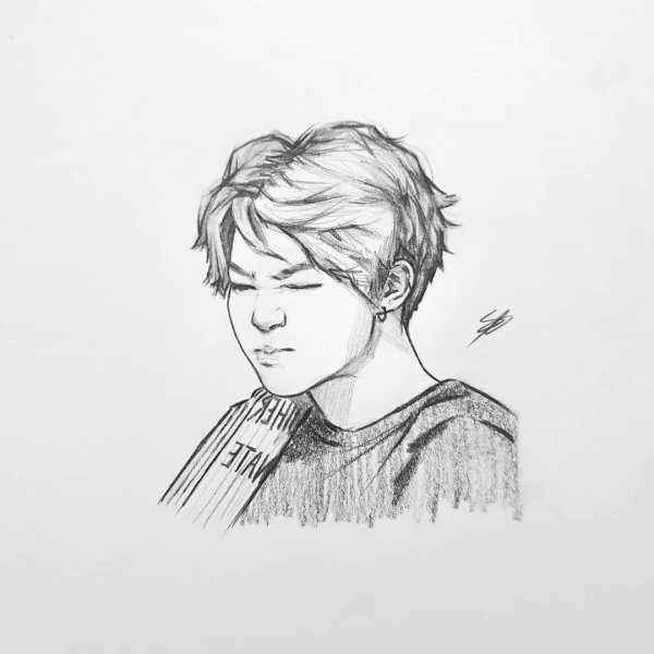 БТС Чимин 2020 карандашом