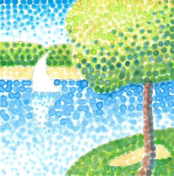 Пуантилизм ватными палочками