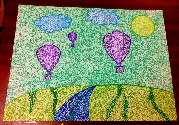 Пуантилизм (дивизионизм) фрукты