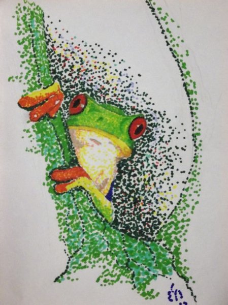 Пуантилизм ватными палочками