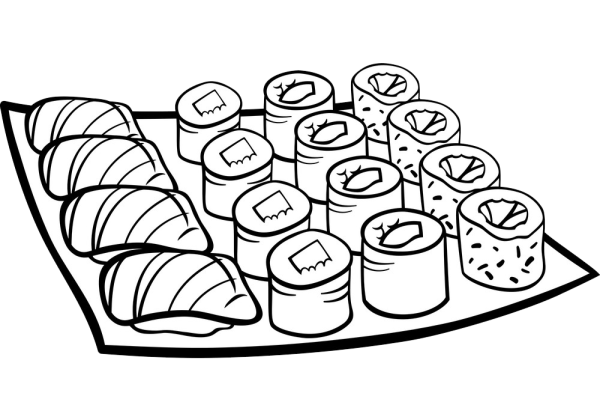 Раскраска роллы