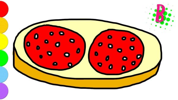 Бутерброд с колбасой рисунок